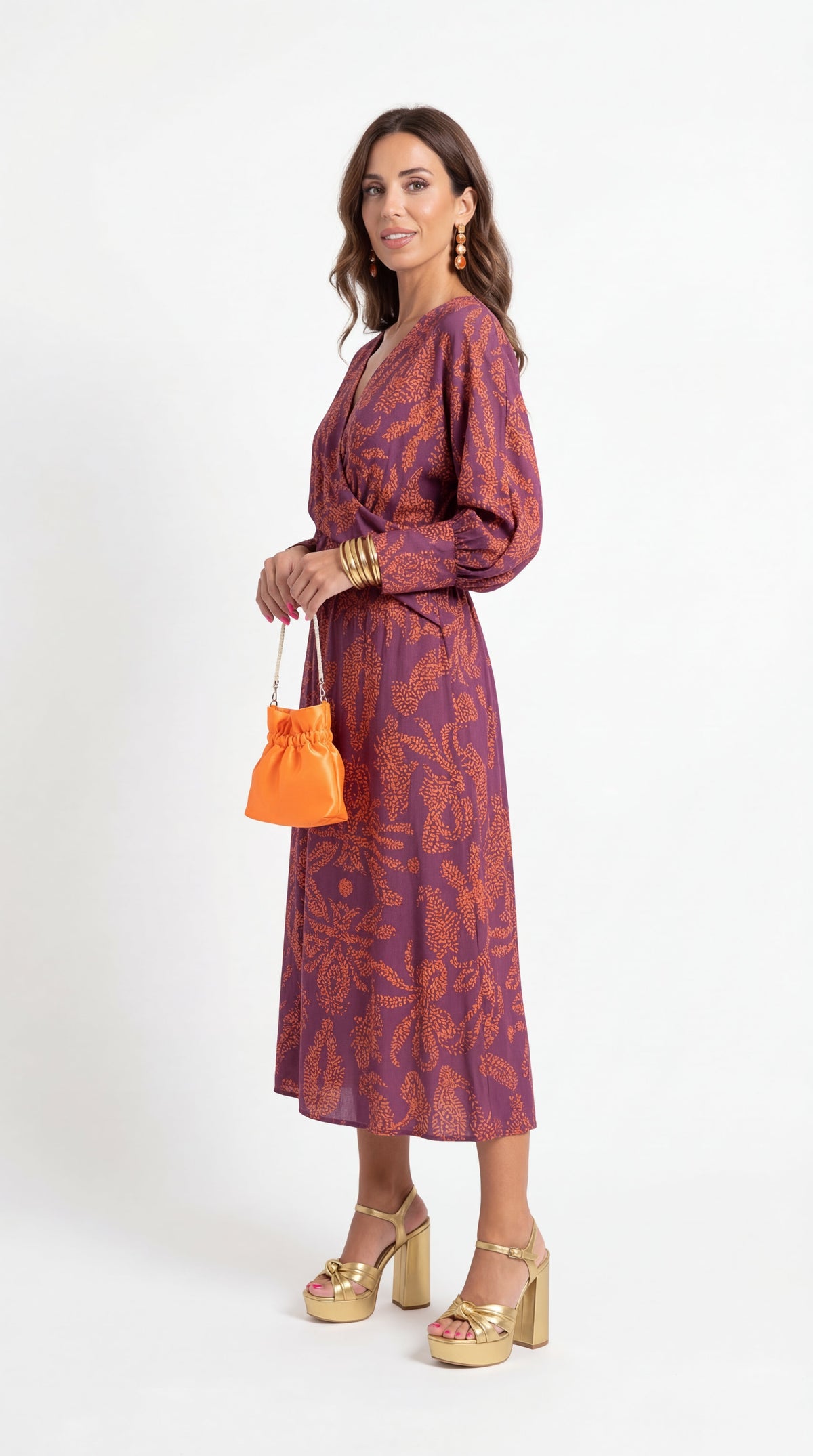 Rocío | Vestido Midi Elegante con Estampado Delicado