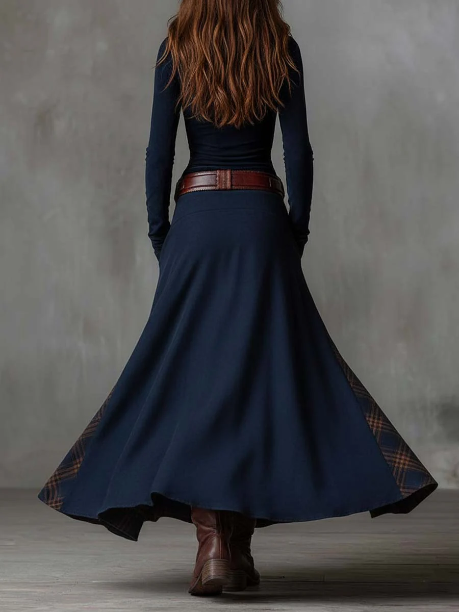 Marta – Vestido Largo de Ante con Cinturón