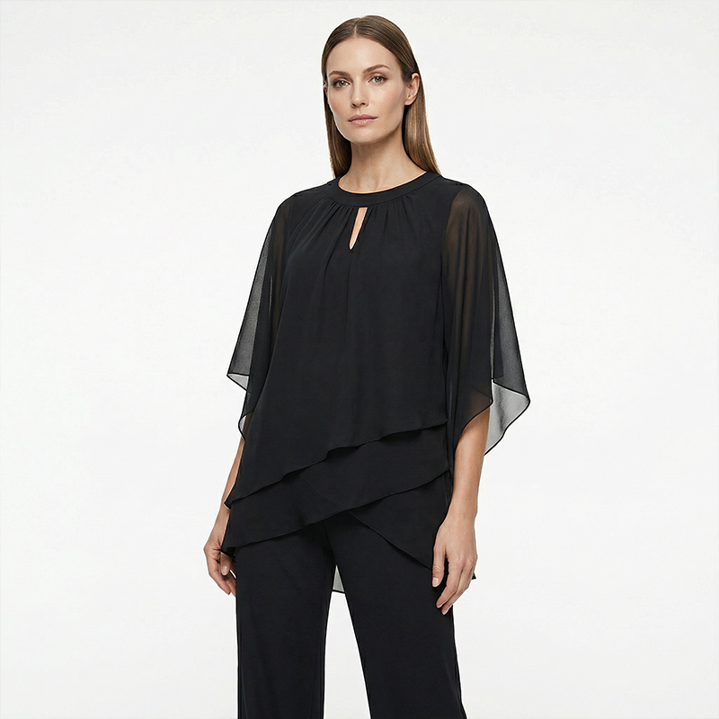 Nayara | Conjunto de Dos Piezas en Capas con Pantalón Ancho