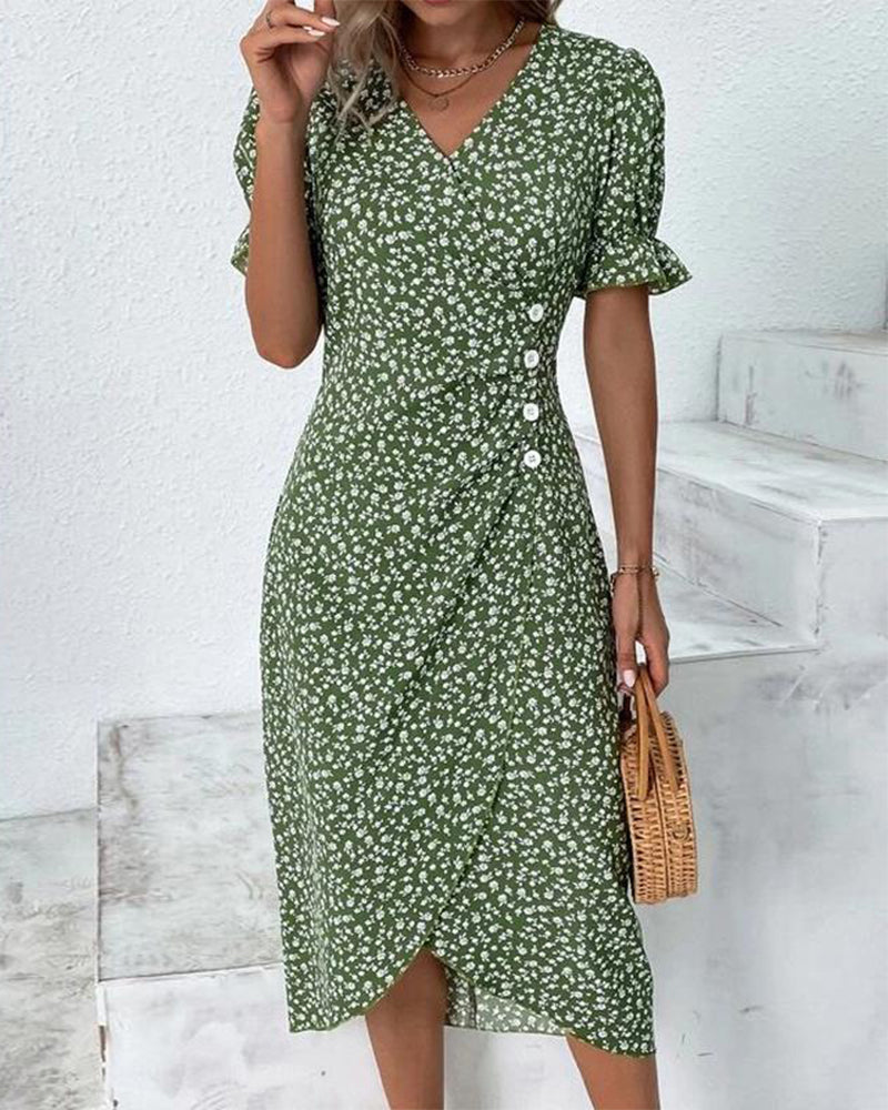 Mónica | Vestido Midi Cómodo y Elegante con Estampado Floral