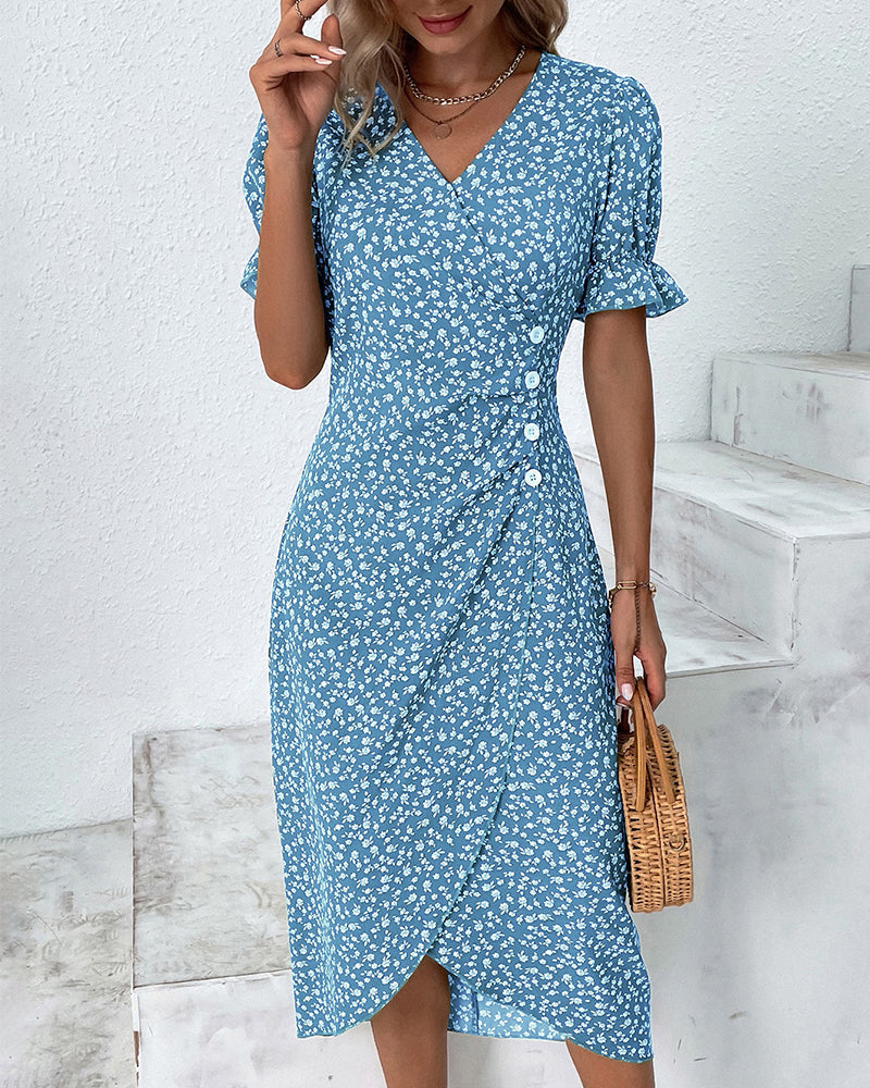 Mónica | Vestido Midi Cómodo y Elegante con Estampado Floral
