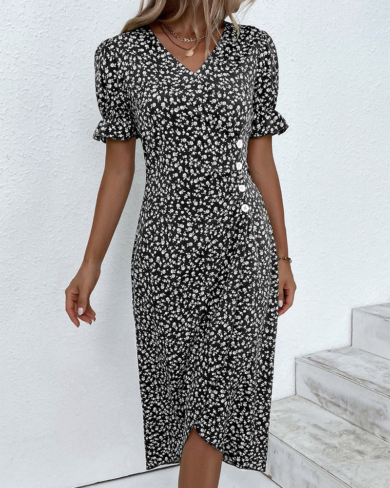 Mónica | Vestido Midi Cómodo y Elegante con Estampado Floral