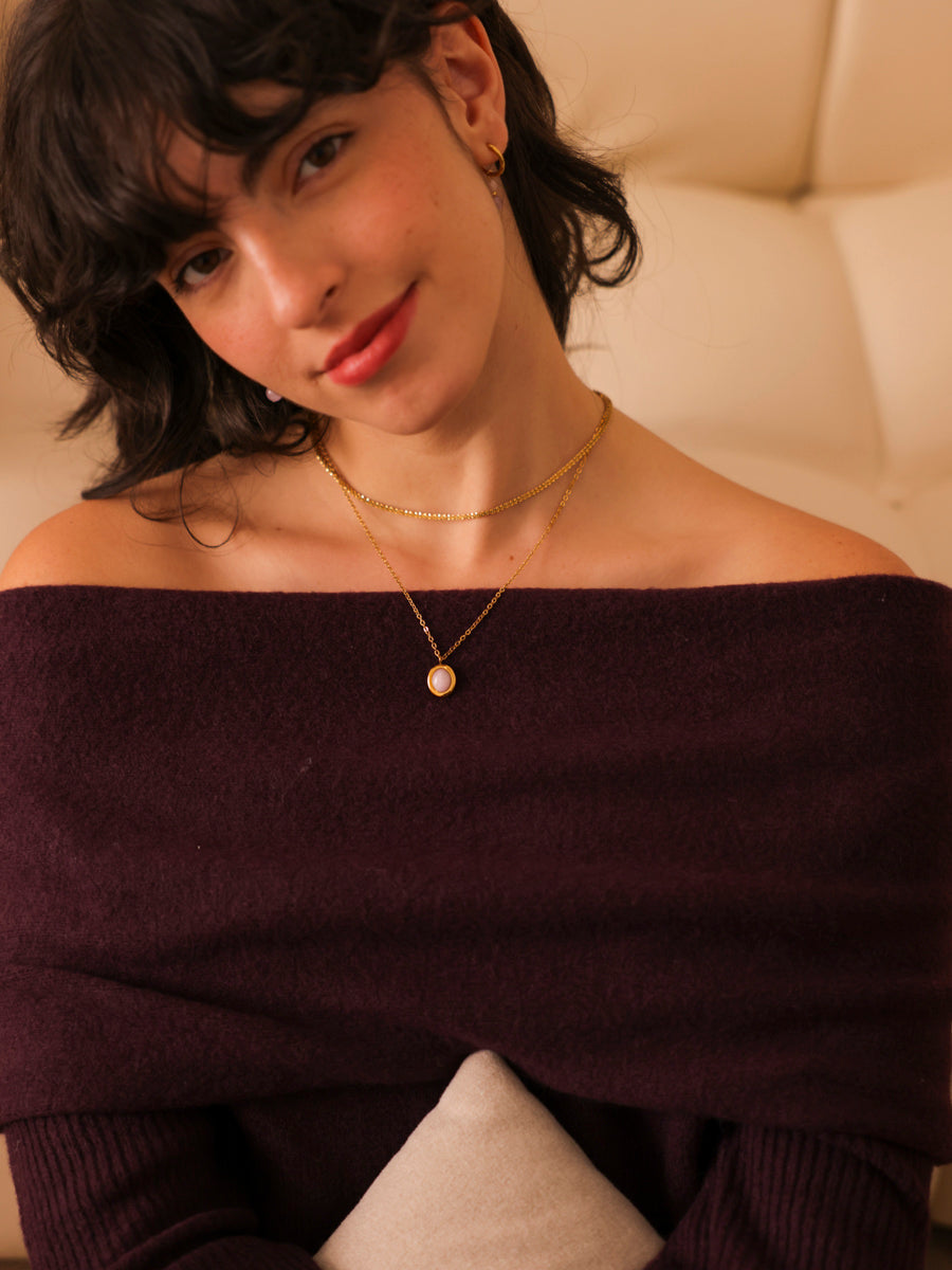 Collar violeta «Derramando la luz de las estrellas»