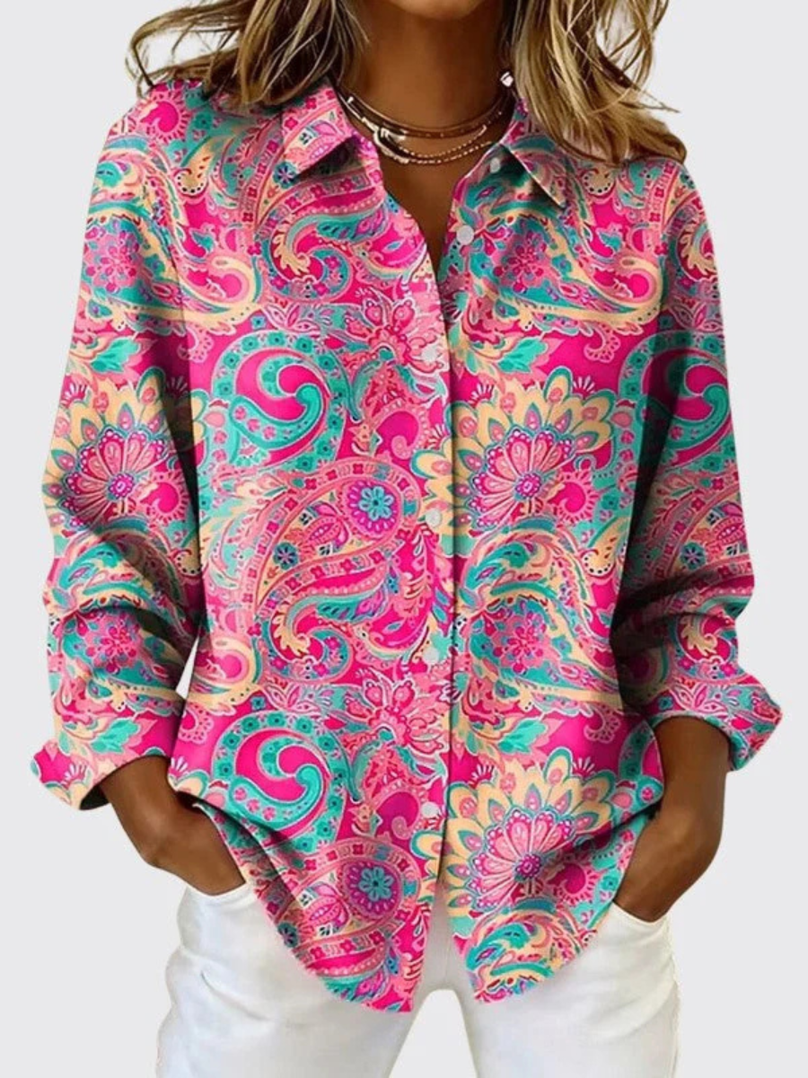 Ainhoa | Blusa con Botones y Estampado Paisley