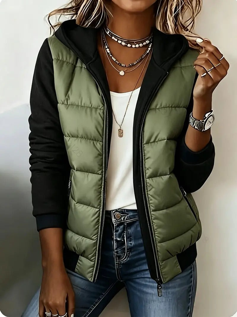 Chaqueta acolchada verde oliva