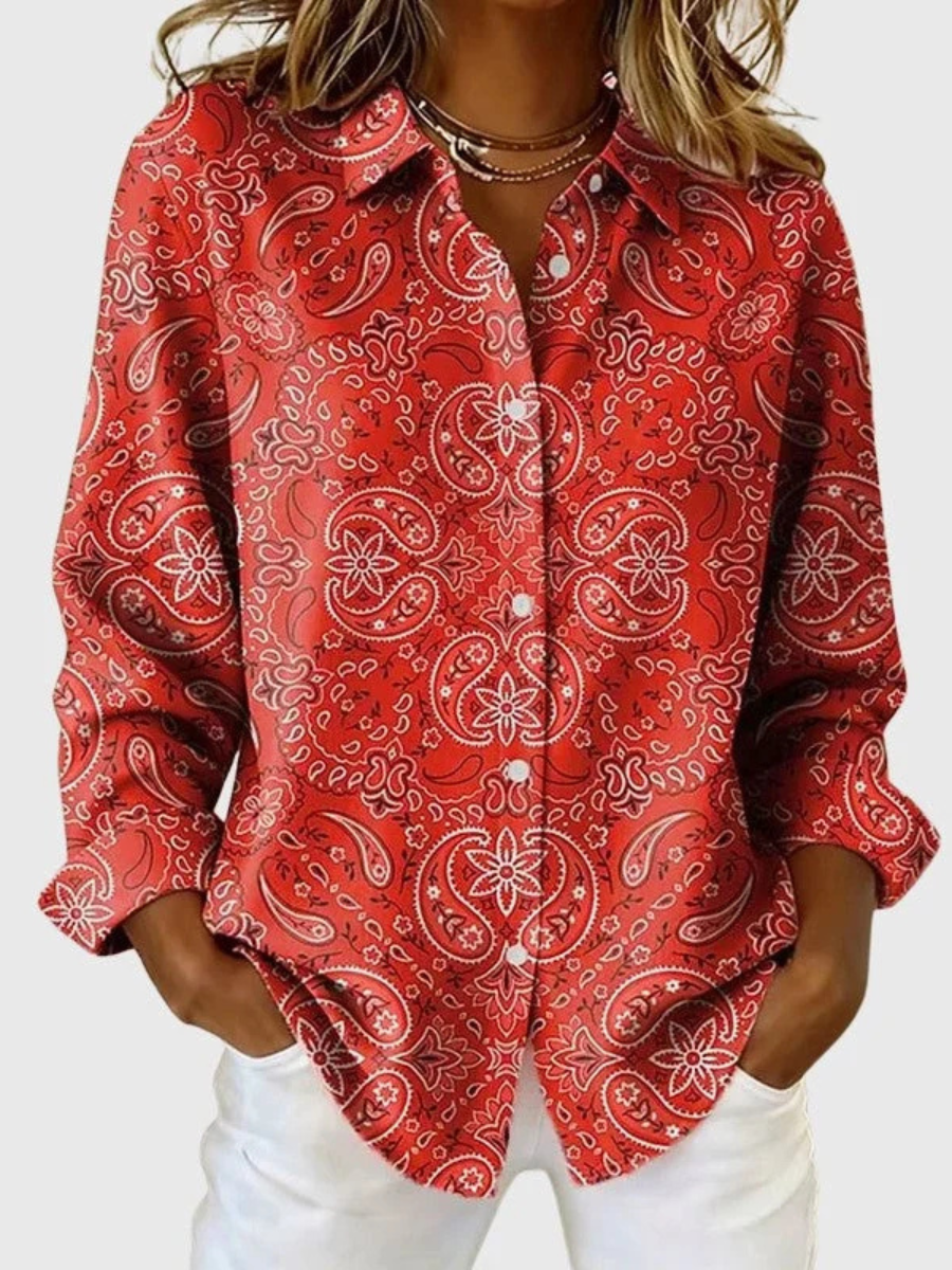 Ainhoa | Blusa con Botones y Estampado Paisley