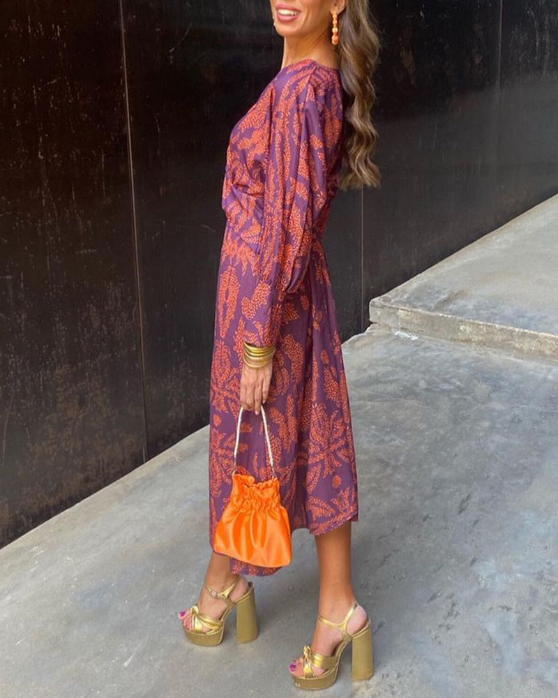 Rocío | Vestido Midi Elegante con Estampado Delicado