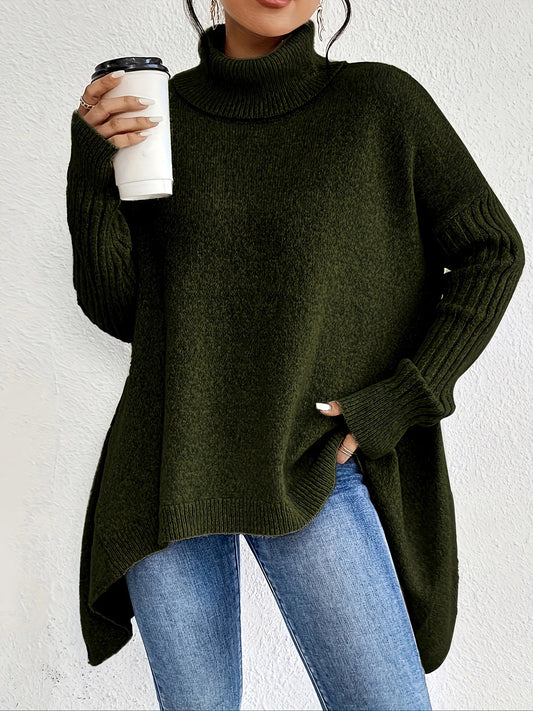 Paloma | Suéter Oversize de Cachemira con Cuello Alto
