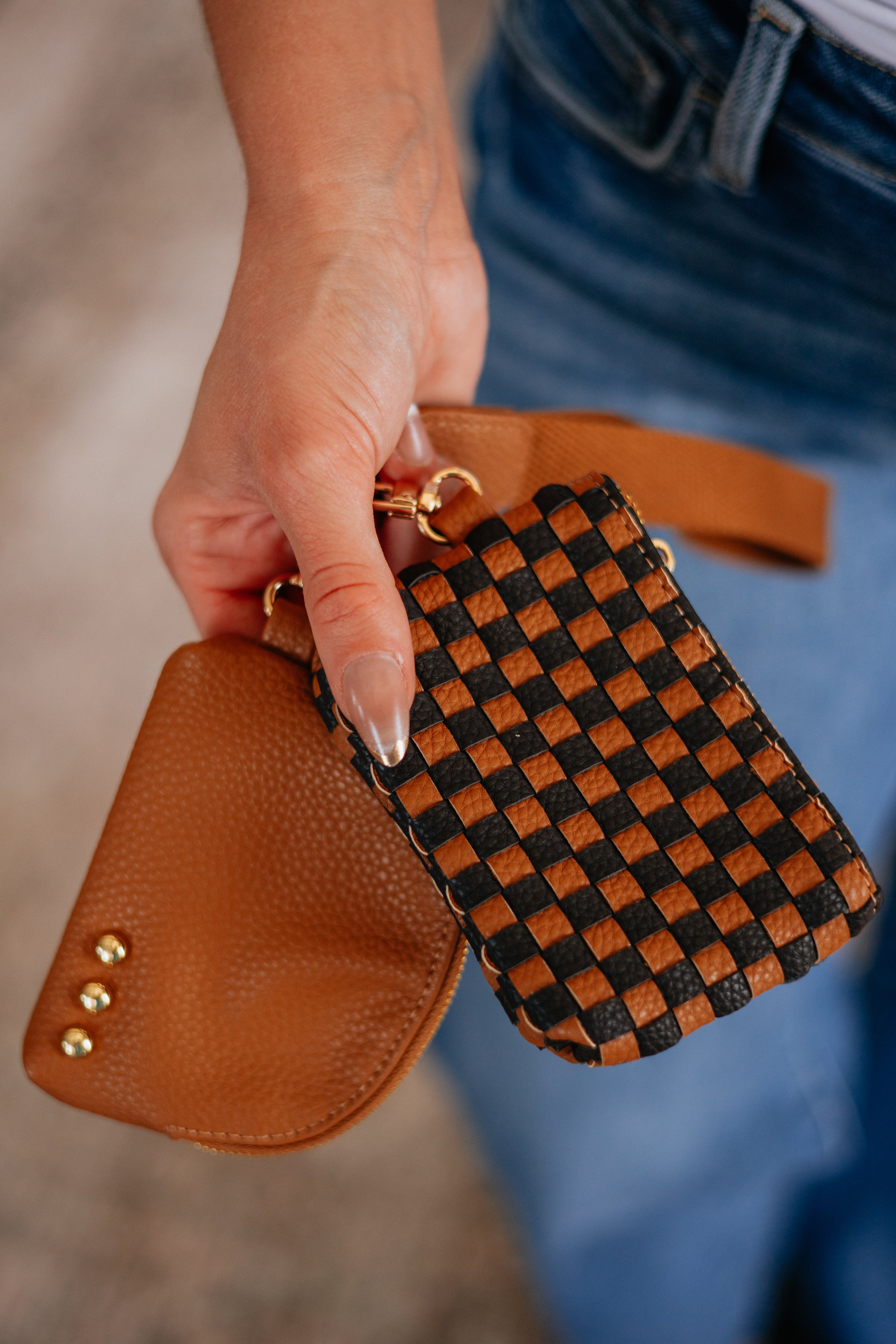 Bolsa de doble asa a cuadros