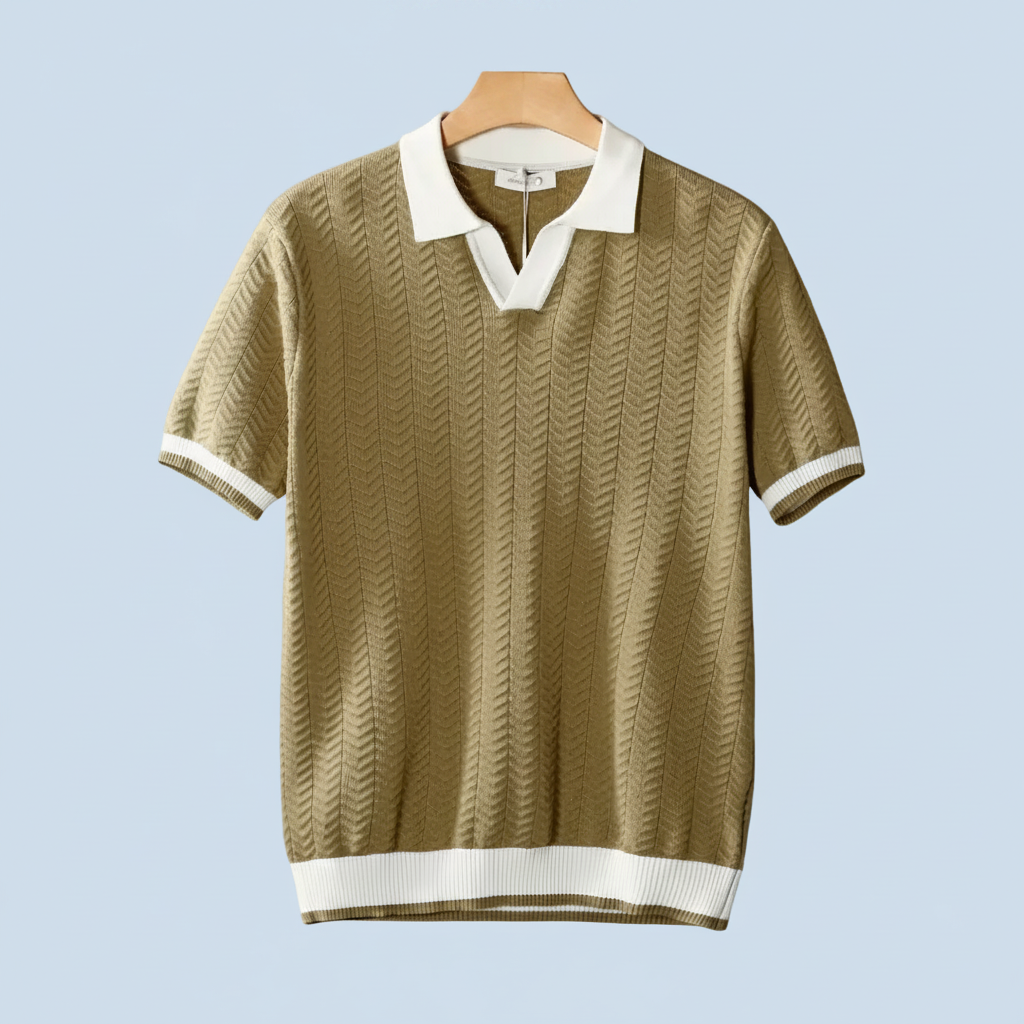 POLO CON TEXTURA EN CONTRASTE