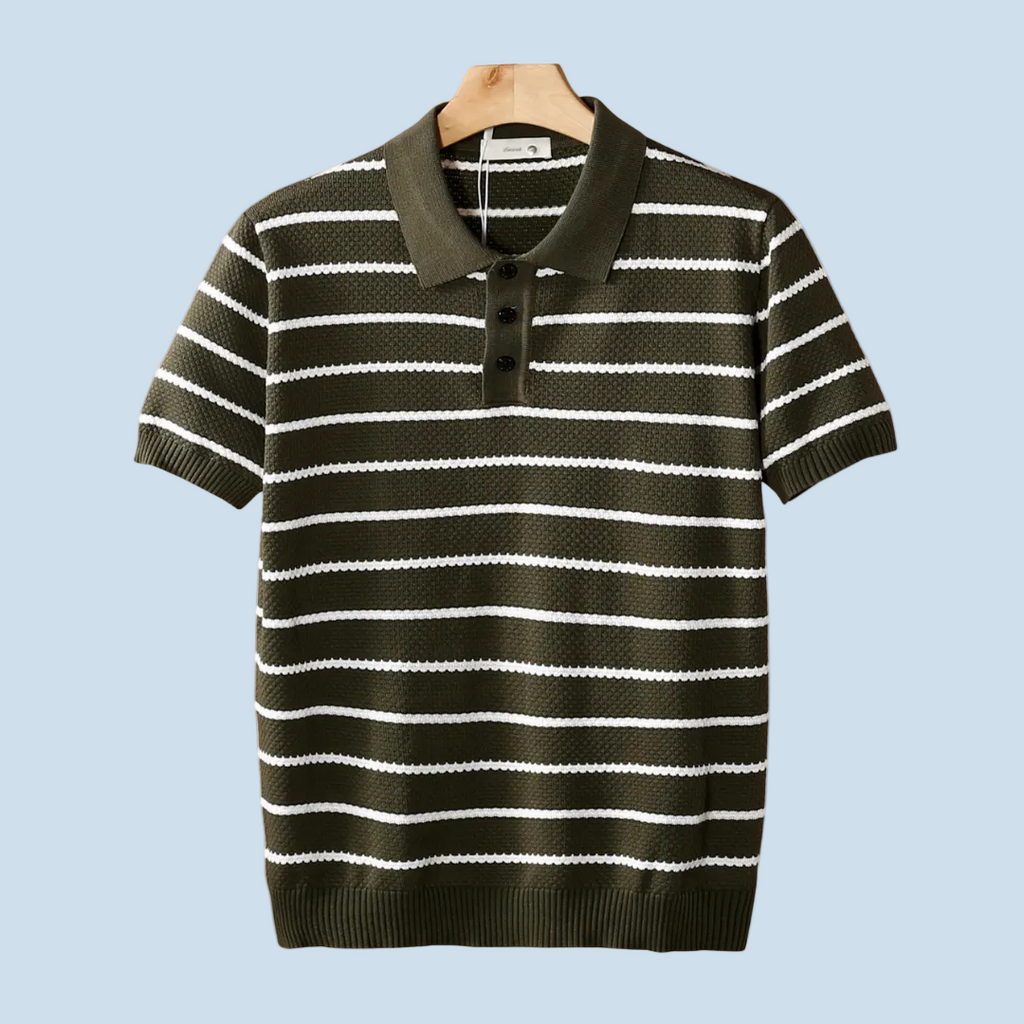 POLO A RAYAS CON TEXTURA Y BOTONES
