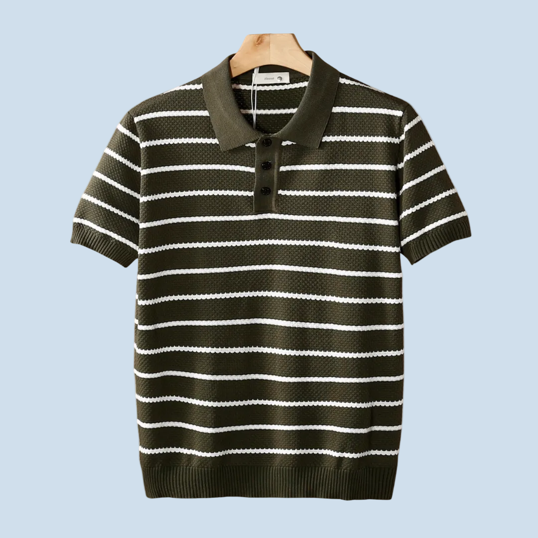 POLO A RAYAS CON TEXTURA Y BOTONES