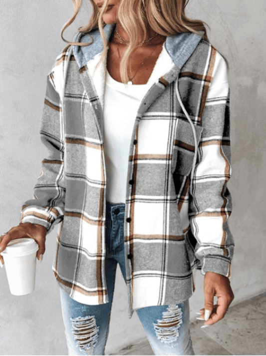 Olga | Sobrecamisa de Cuadros con Capucha