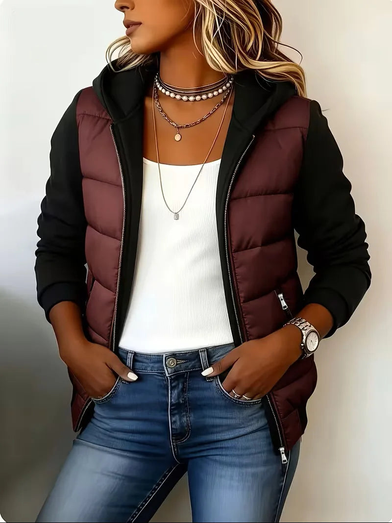 Chaqueta acolchada burdeos