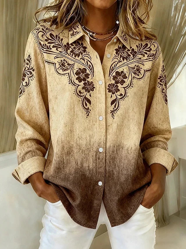 Concha | Blusa Vintage de Estilo Western con Estampado Floral