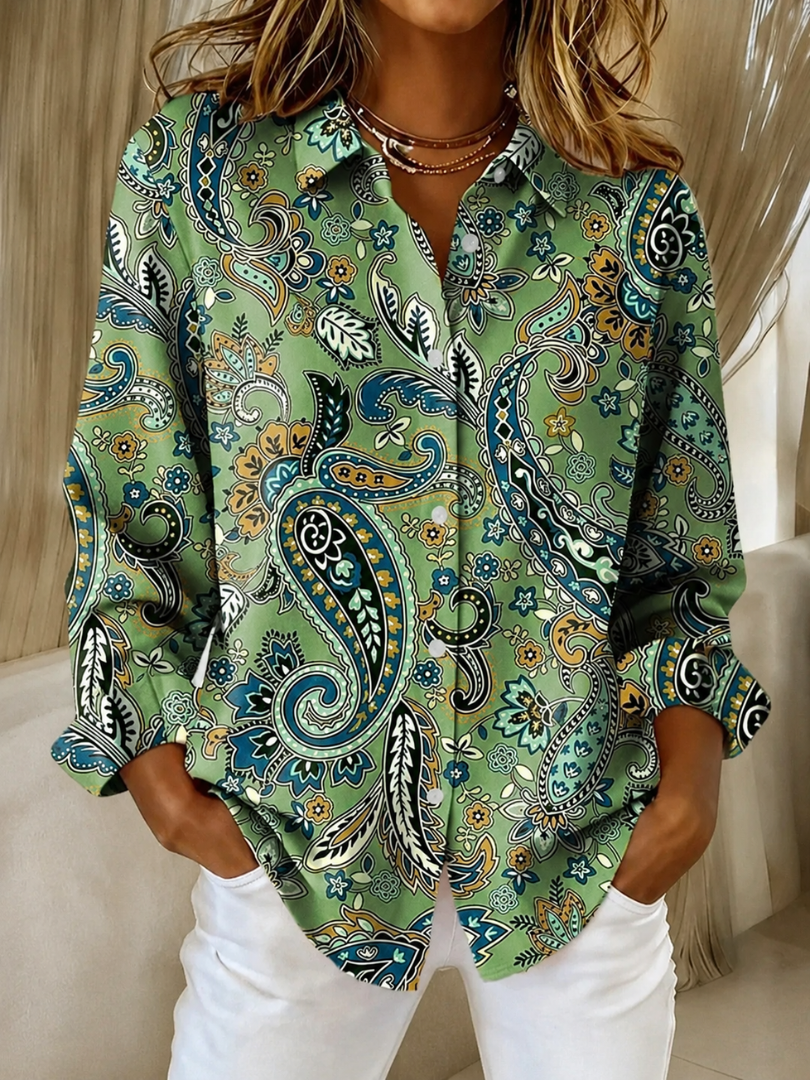 Ainhoa | Blusa con Botones y Estampado Paisley