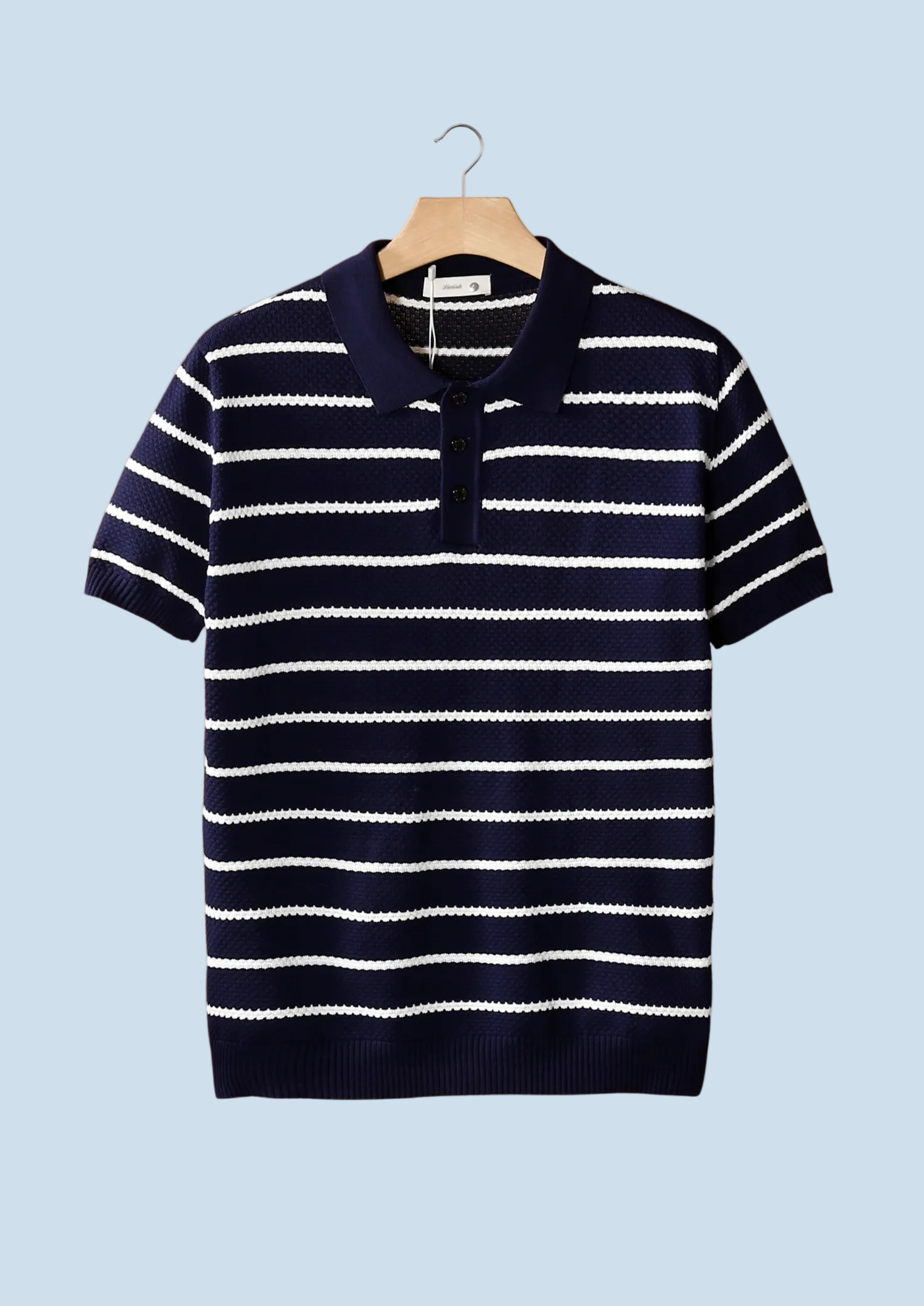 POLO A RAYAS CON TEXTURA Y BOTONES