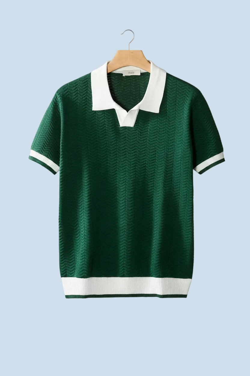 POLO CON TEXTURA EN CONTRASTE
