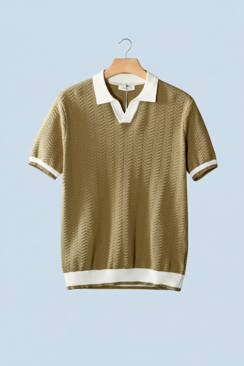 POLO CON TEXTURA EN CONTRASTE