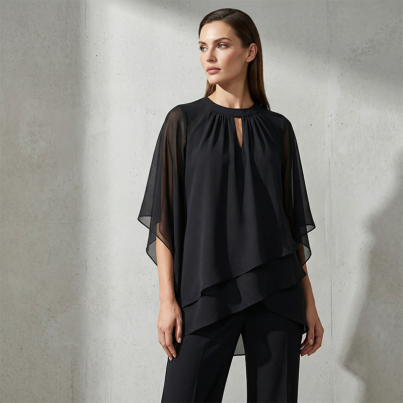 Nayara | Conjunto de Dos Piezas en Capas con Pantalón Ancho