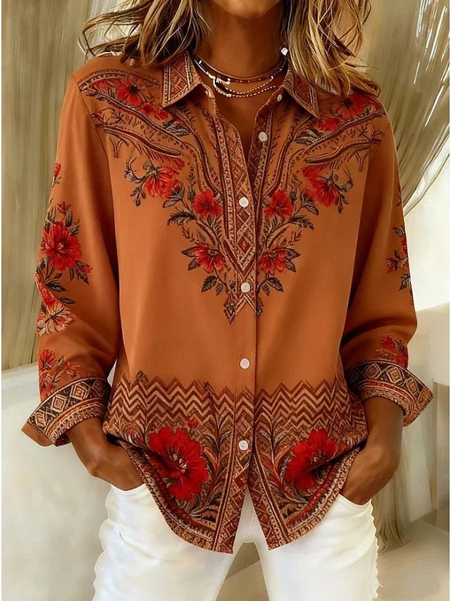 Dolores | Blusa Bohemia de Manga Larga con Estampado Floral