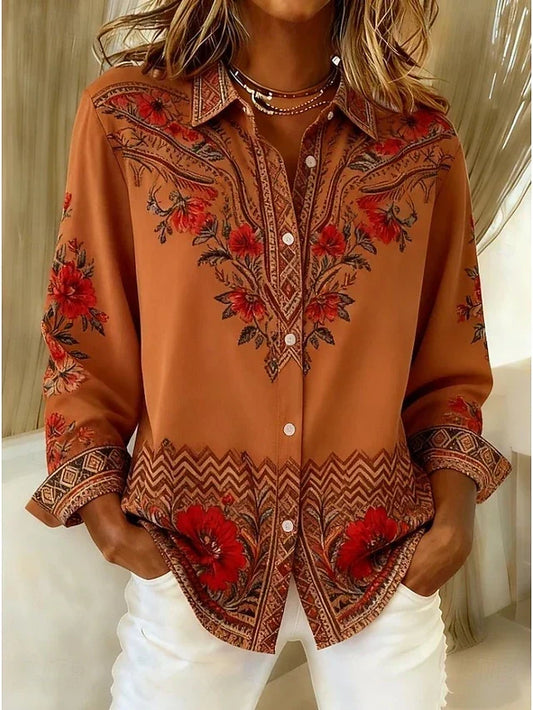 Dolores | Blusa Bohemia de Manga Larga con Estampado Floral